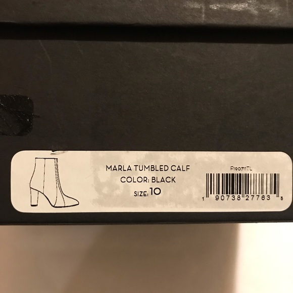 Veronica Beard Marla Tumbled Leather Ankle Boots Black Size 10 - Picture 10 of 10